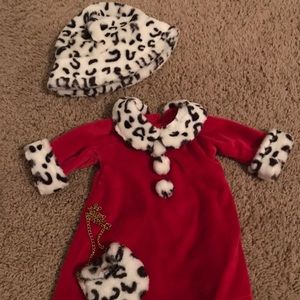 - American Girl Red Winter dress & accessories